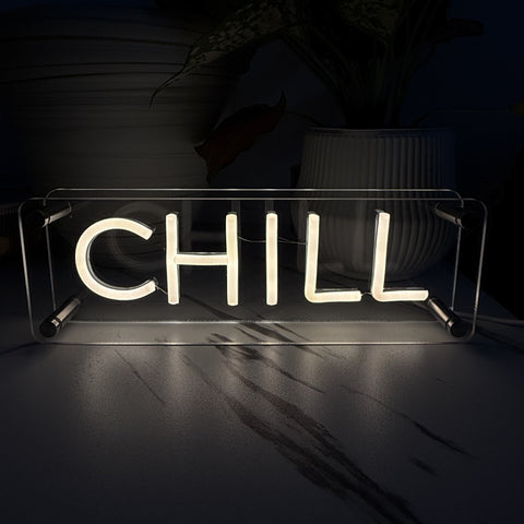 Chill LED Neon Box Bordlampe