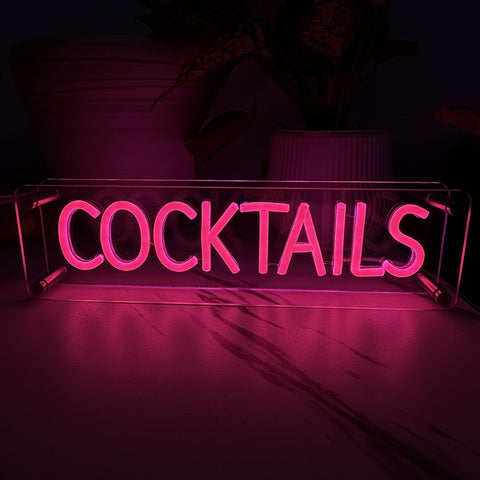 Cocktails LED Neon Box Bordlampe