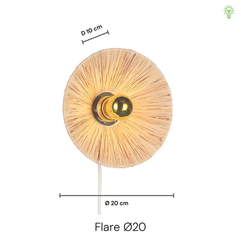 Flare Raffia Væglampe Ø20
