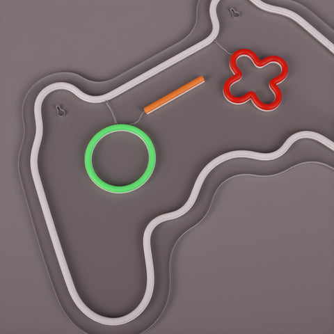 Joystick Neon Væglampe Hvid