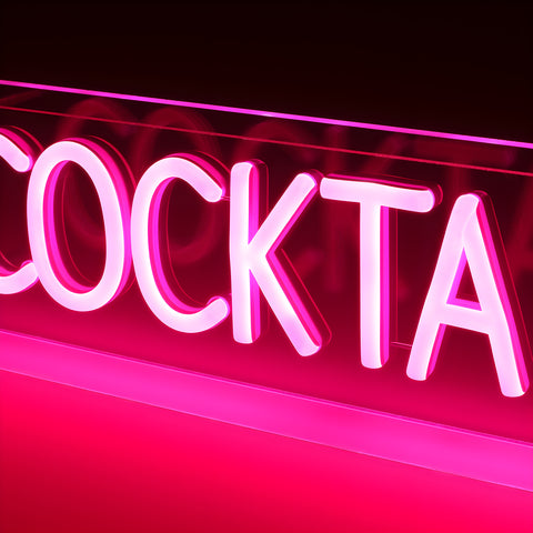 Cocktails LED Neon Box Bordlampe