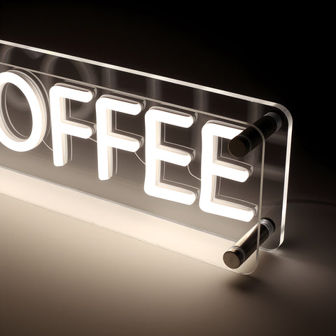 Coffee LED Neon Box Bordlampe