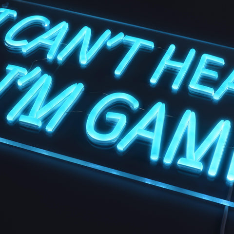 I Cant Hear You Im Gaming Neon Væglampe