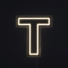 Bogstav T Neon Væglampe