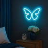 Butterfly Neon Væglampe Lyseblå