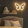 Butterfly Neon Væglampe Varm Hvid
