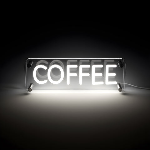 Coffee LED Neon Box Bordlampe