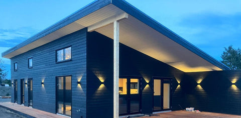 LED Væglampe IP65 12W Udendørs Sort