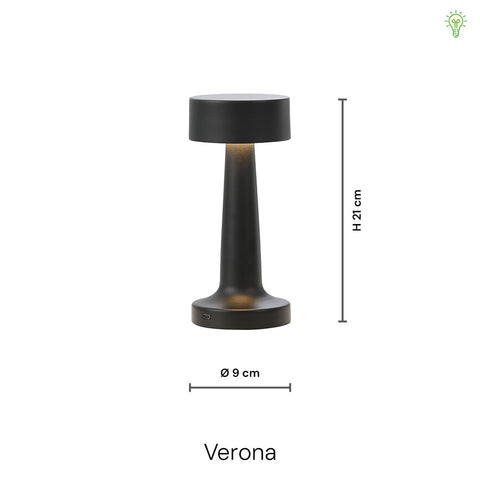 Verona LED Trådløs Bordlampe Kobber