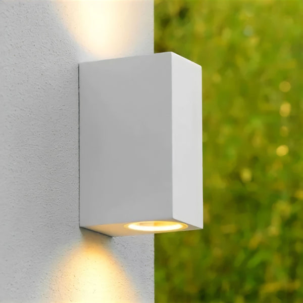 Gamp Aflang Square Udendørs Væglampe LED Hvid