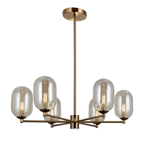 Perano Lysekrone Børstet Messing/Klar