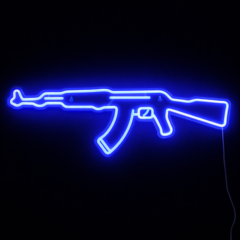 AK-47 Neon Væglampe Blå