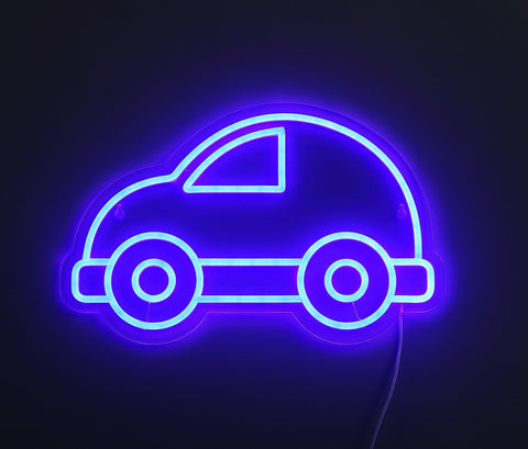 Bubble Car Neon Væglampe Blå
