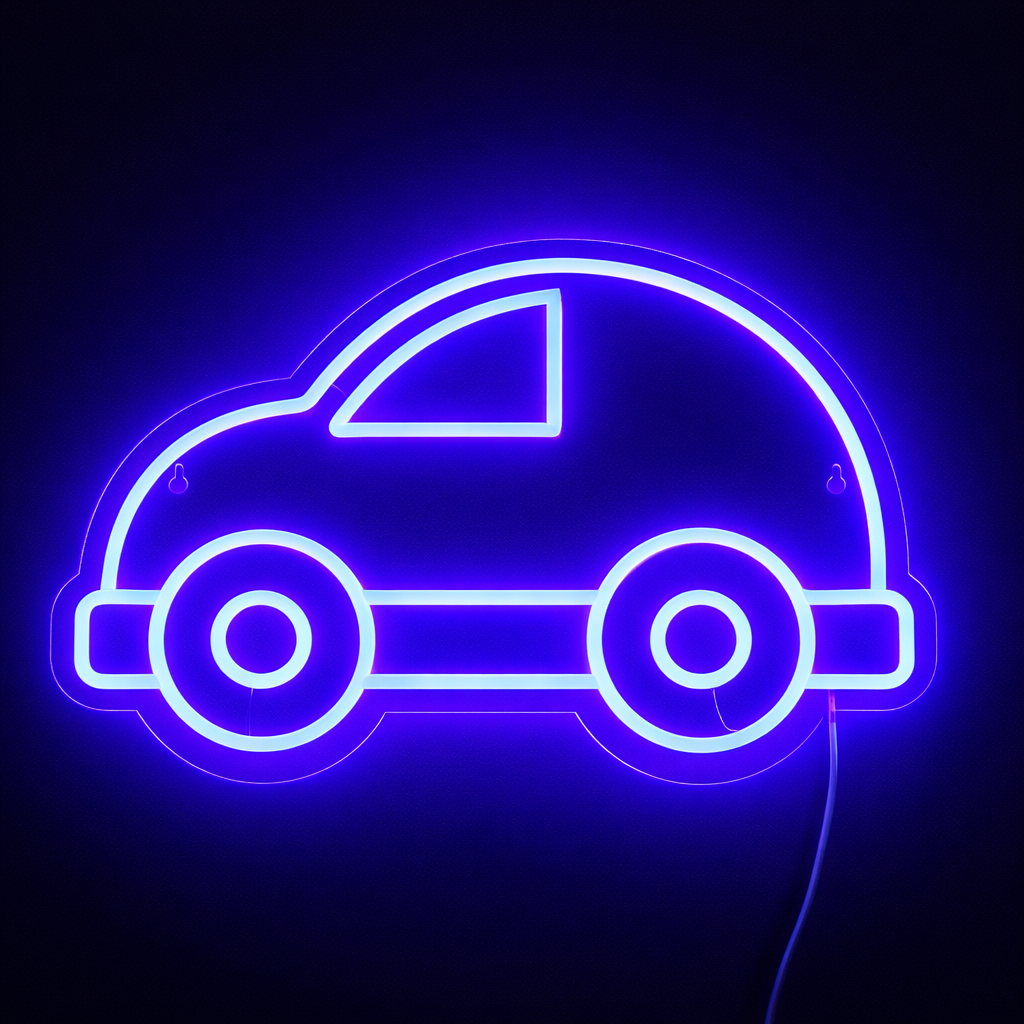 Bubble Car Neon Væglampe Blå