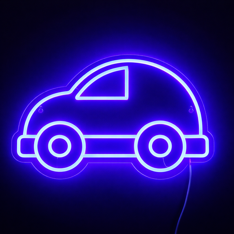 Bubble Car Neon Væglampe Blå