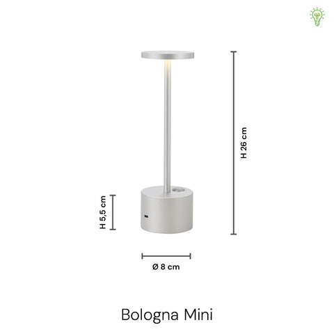 Bologna Mini LED Trådløs Bordlampe Messing