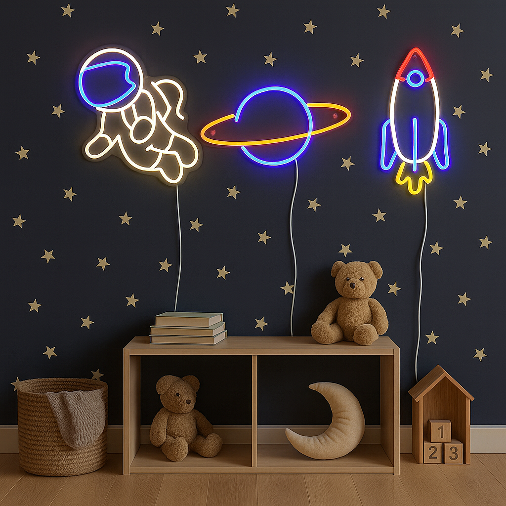 Saturn Neon Væglampe