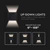 LED Væglampe 6W Udendørs Sort