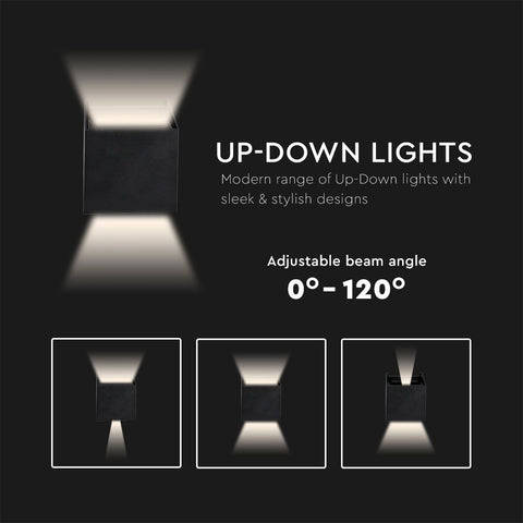 LED Væglampe 12W Udendørs Sort