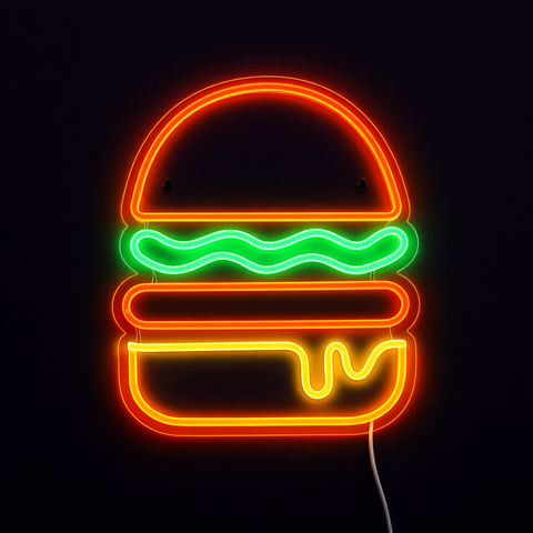 Burger Neon Væglampe