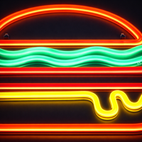 Burger Neon Væglampe