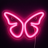 Butterfly Neon Væglampe Pink