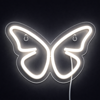 Butterfly Neon Væglampe Varm Hvid