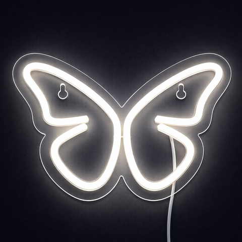 Butterfly Neon Væglampe Varm Hvid