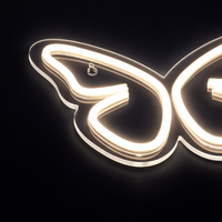 Butterfly Neon Væglampe Varm Hvid