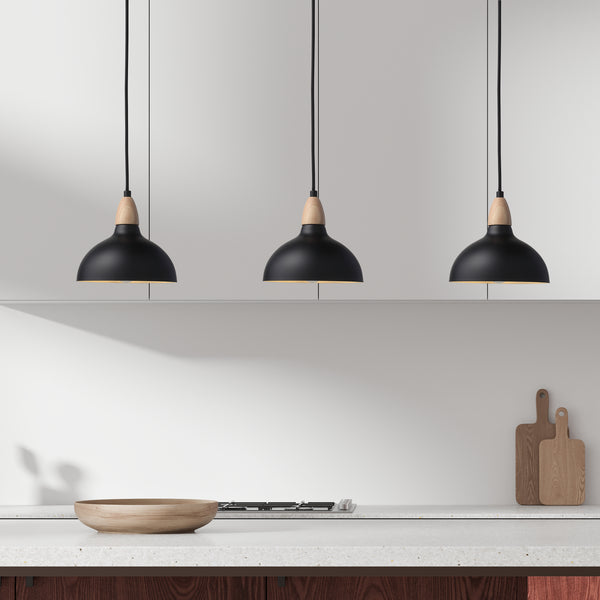 Oak Pendel Ø19 Lyst Træ/Sort