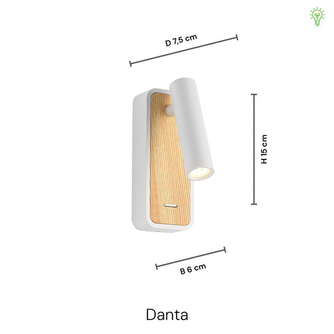 Danta Væglampe Sort/Trælook