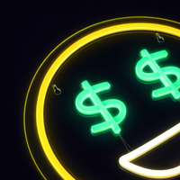 Emoji Dollar Neon Væglampe
