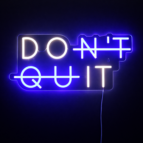 Don't Quit Neon Væglampe Blå