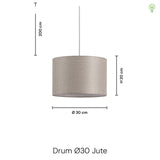 Drum Pendel Ø30 Jute