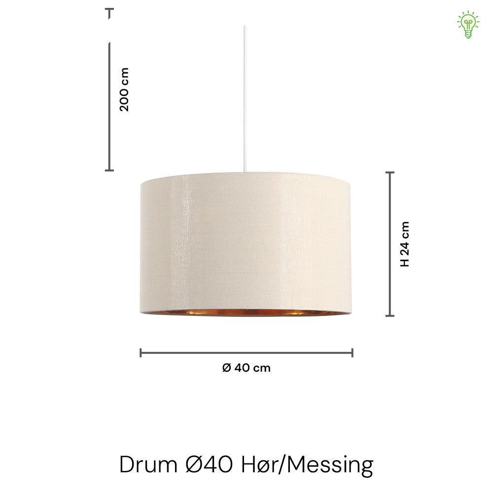 Drum Pendel Ø40 Hør/Messing-ShadesbyCPH-OutletLamper.dk