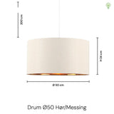 Drum Pendel Ø50 Hør/Messing-ShadesbyCPH-OutletLamper.dk