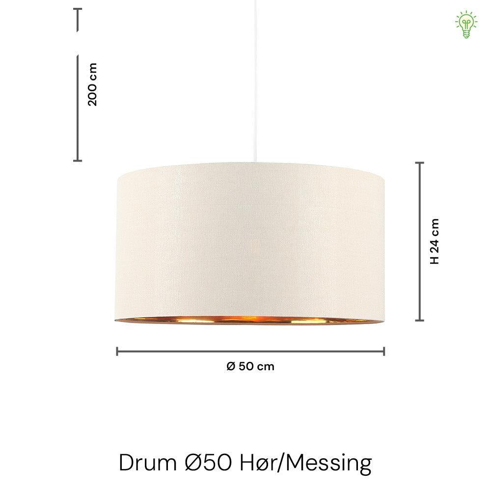 Drum Pendel Ø50 Hør/Messing-ShadesbyCPH-OutletLamper.dk