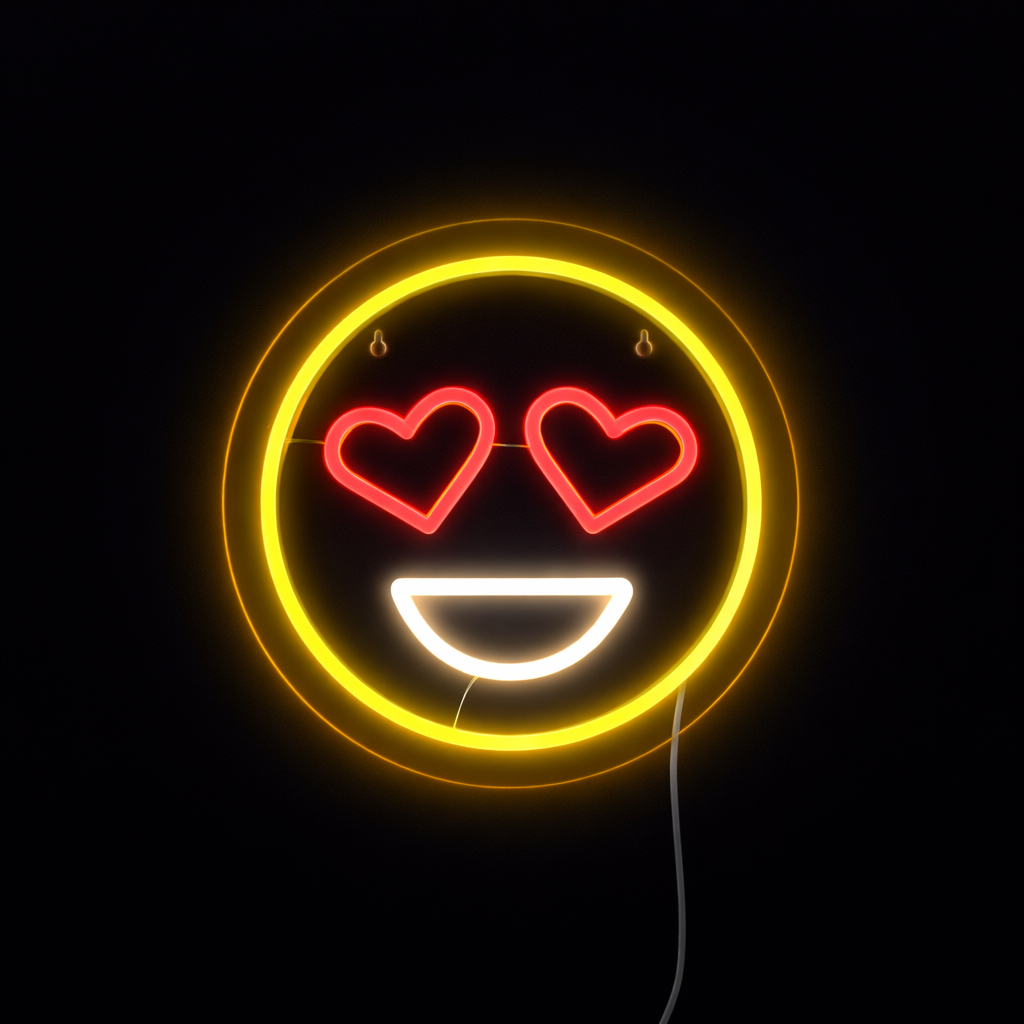 Emoji Love Neon Væglampe
