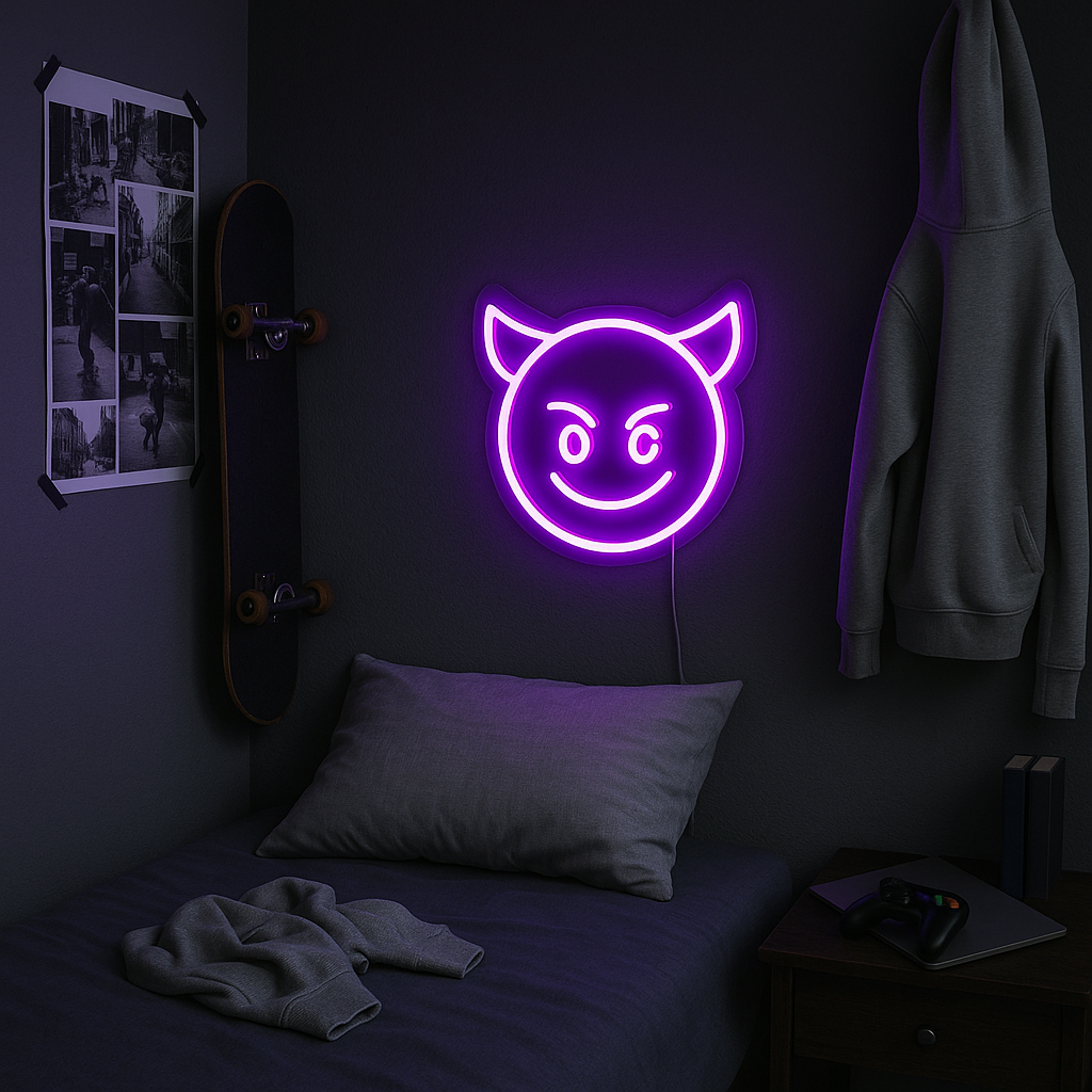 Emoji Devil Neon Væglampe-Lightish-OutletLamper.dk