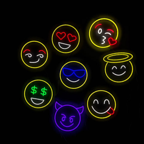 Emoji Cool Neon Væglampe