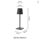 Garda Medium 30cm Trådløs Bordlampe IP54 Kobber