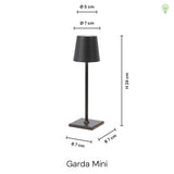 Garda Mini 24cm Trådløs Bordlampe IP54 Messing