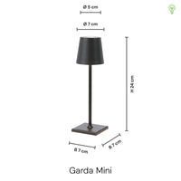 Garda Mini 24cm Trådløs Bordlampe IP54 Messing