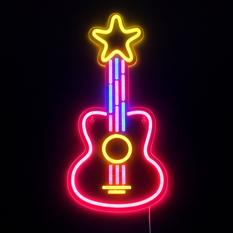 Guitar Neon Væglampe
