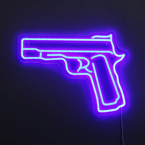 Gun Neon Væglampe Blå