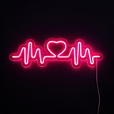 Heartbeat Neon Væglampe Pink