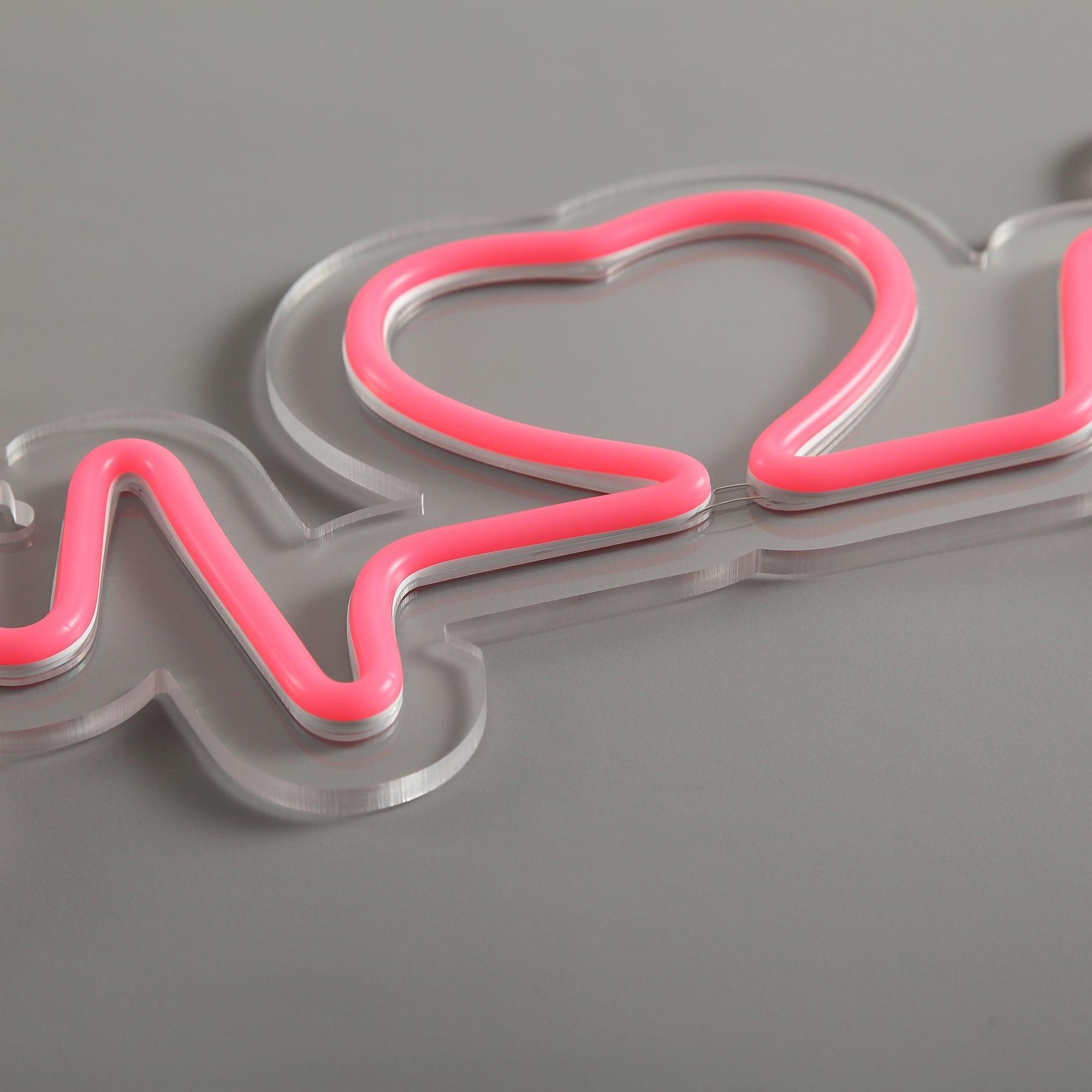 Heartbeat Neon Væglampe Pink