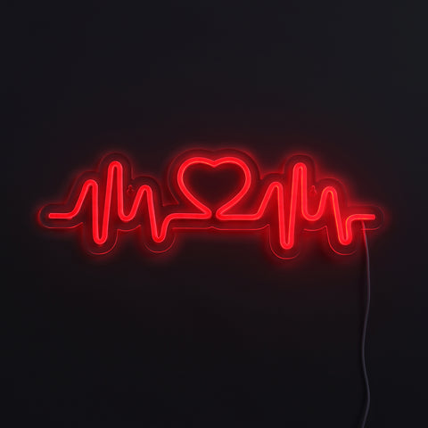 Heart Beat Red Neon Væglampe