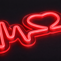 Heartbeat Red Neon Væglampe