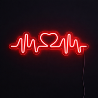 Heartbeat Red Neon Væglampe